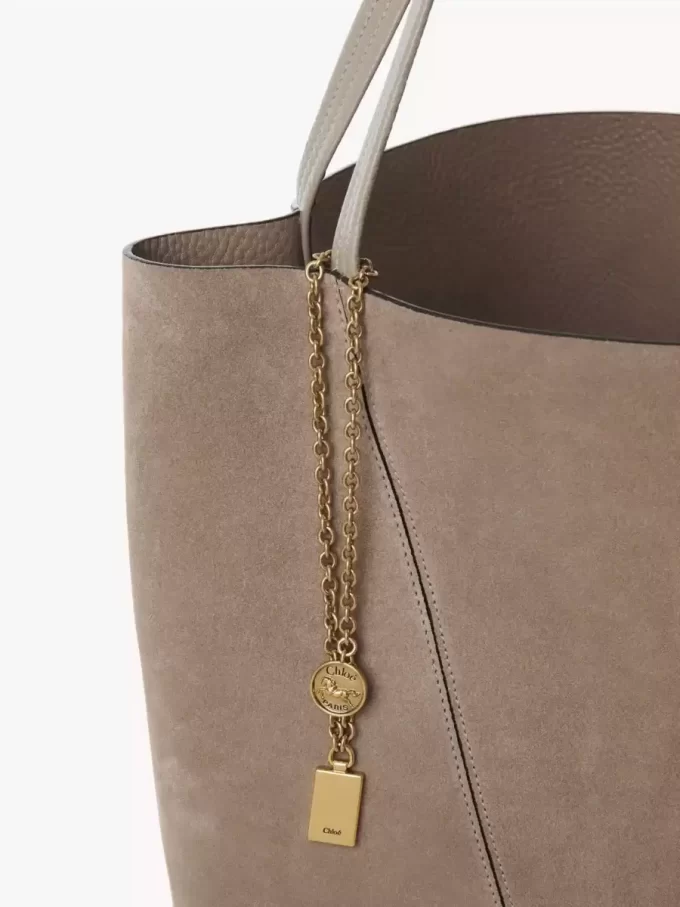 Duża torba typu tote Chloé Spin ze skóry zamszowej Duża torba typu tote Chloé Spin ze skóry zamszowej