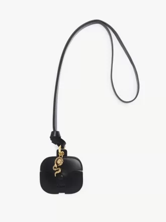 Etui na słuchawki Chloé Symbols Snake ze skóry licowej
