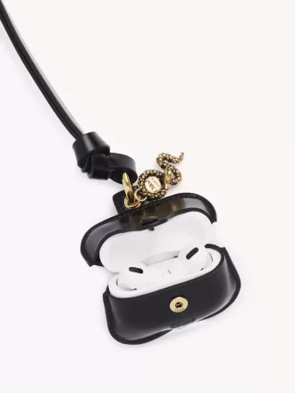 Etui na słuchawki Chloé Symbols Snake ze skóry licowej