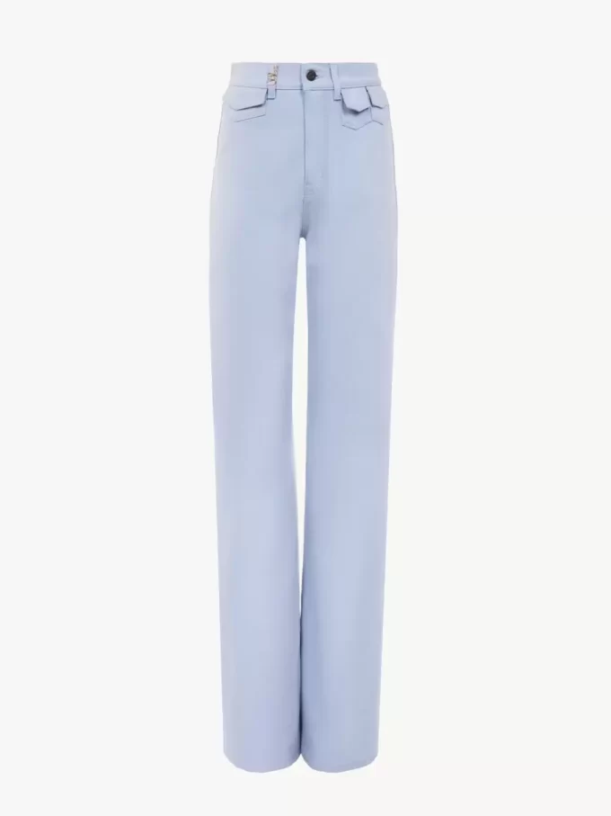 Jeansy dzwony z wysokim stanem z denimu Jeansy dzwony z wysokim stanem z denimu