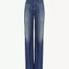 Jeansy dzwony z wysokim stanem z denimu Jeansy dzwony z wysokim stanem z denimu