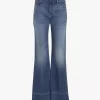 Jeansy dzwony z wysokim stanem z denimu Jeansy dzwony z wysokim stanem z denimu