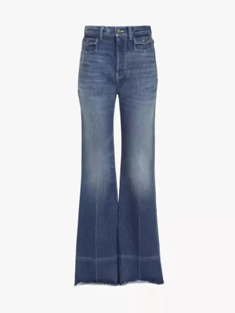 Jeansy dzwony z wysokim stanem z denimu