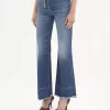 Jeansy dzwony z wysokim stanem z denimu Jeansy dzwony z wysokim stanem z denimu