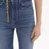 Jeansy dzwony z wysokim stanem z denimu Jeansy dzwony z wysokim stanem z denimu