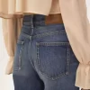 Jeansy dzwony z wysokim stanem z denimu Jeansy dzwony z wysokim stanem z denimu