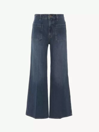 Jeansy typu bootcut z krótkim rękawem i denimu
