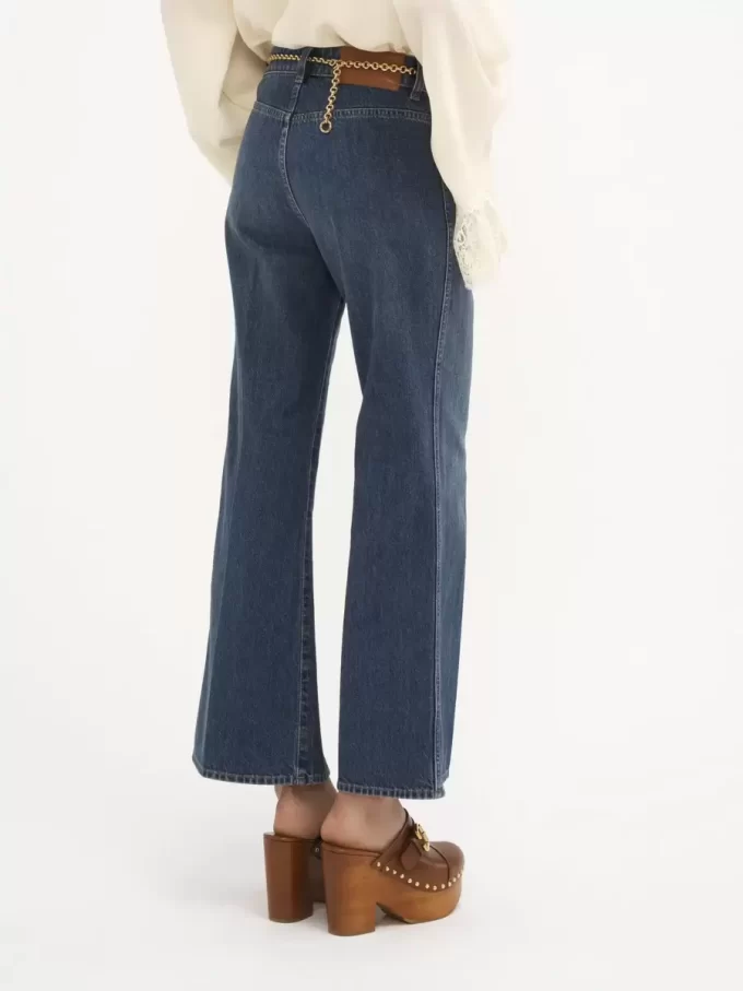 Jeansy typu bootcut z krótkim rękawem i denimu Jeansy typu bootcut z krótkim rękawem i denimu