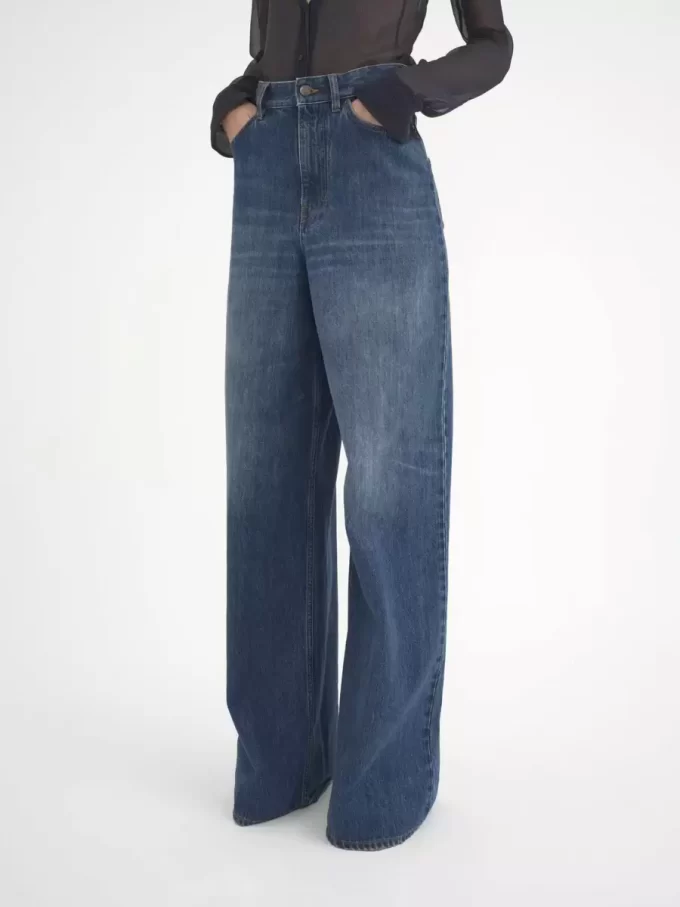 Jeansy z szerokimi nogawkami z denimu Jeansy z szerokimi nogawkami z denimu