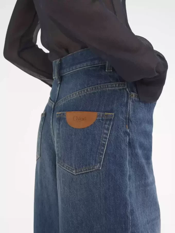 Jeansy z szerokimi nogawkami z denimu Jeansy z szerokimi nogawkami z denimu