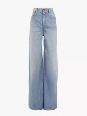 Jeansy z wysokim stanem i szerokimi nogawkami z denimu