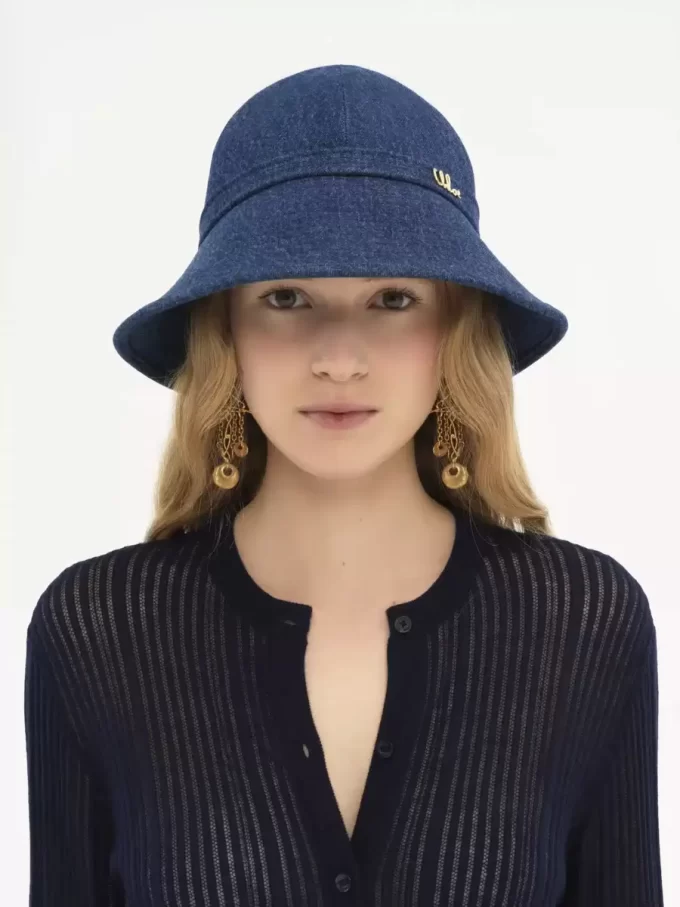 Kapelusz typu bucket hat Chloé Iconic z denimu