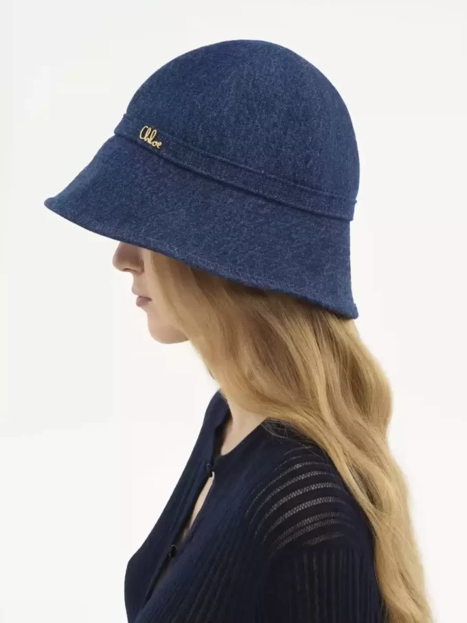 Kapelusz typu bucket hat Chloé Iconic z denimu