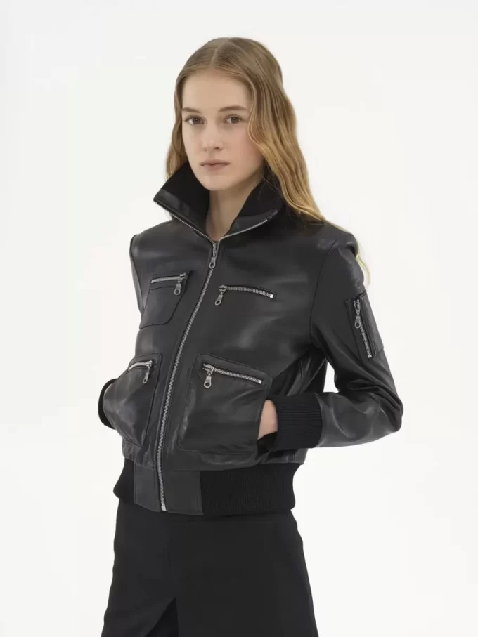 Krótki blouson ze skóry