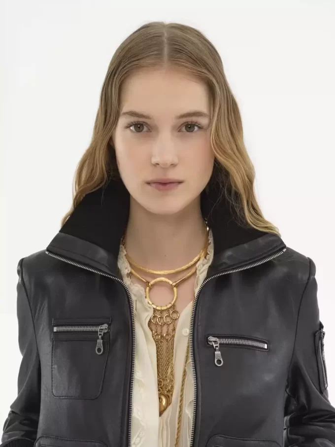 Krótki blouson ze skóry