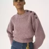 Krótki sweter z golfem z dzianiny z wełny merynosów Krótki sweter z golfem z dzianiny z wełny merynosów
