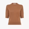 Krótki sweter z logo, wykonany z cienkiej wełny merynosów Krótki sweter z logo, wykonany z cienkiej wełny merynosów
