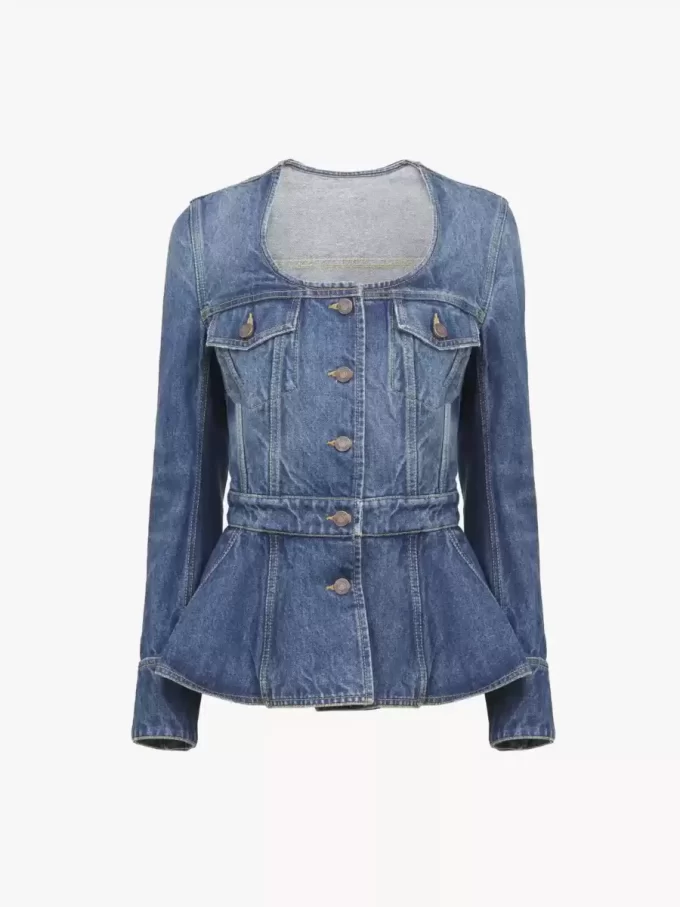Kurtka jeździecka z baskinką w kolorze denim Kurtka jeździecka z baskinką w kolorze denim