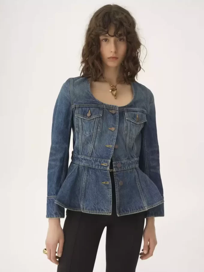 Kurtka jeździecka z baskinką w kolorze denim Kurtka jeździecka z baskinką w kolorze denim