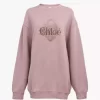 Luźny sweter z logo w kolorze chiné z polaru Luźny sweter z logo w kolorze chiné z polaru