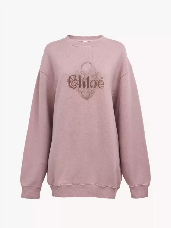 Luźny sweter z logo w kolorze chiné z polaru Luźny sweter z logo w kolorze chiné z polaru
