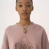 Luźny sweter z logo w kolorze chiné z polaru Luźny sweter z logo w kolorze chiné z polaru