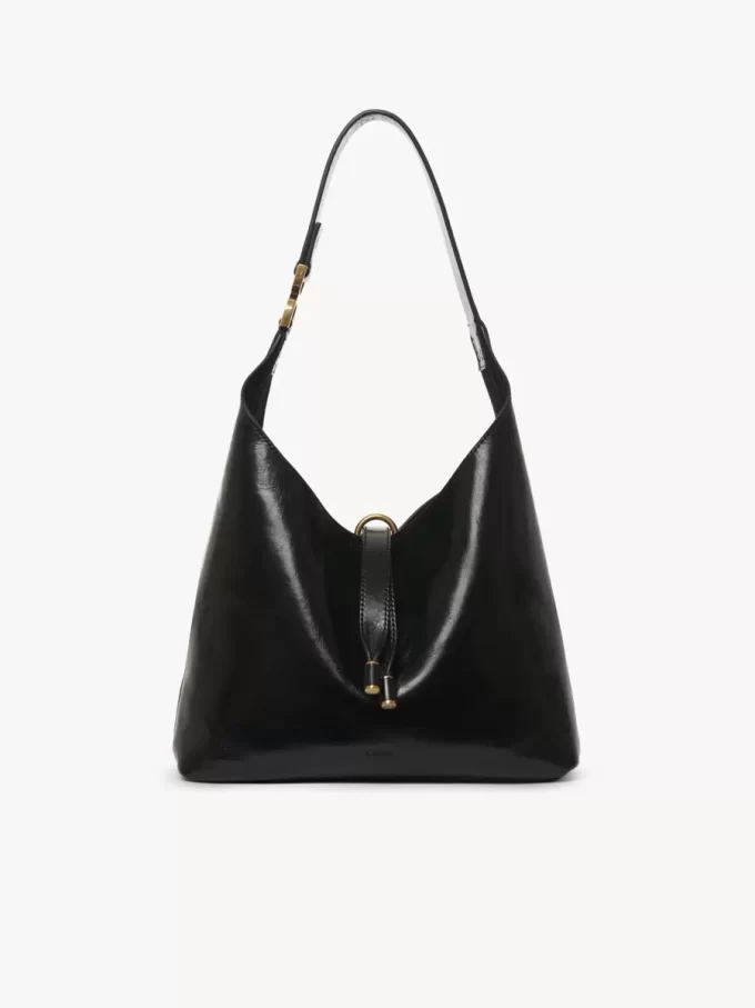Mała torba typu hobo Marcie z błyszczącej skóry Mała torba typu hobo Marcie z błyszczącej skóry