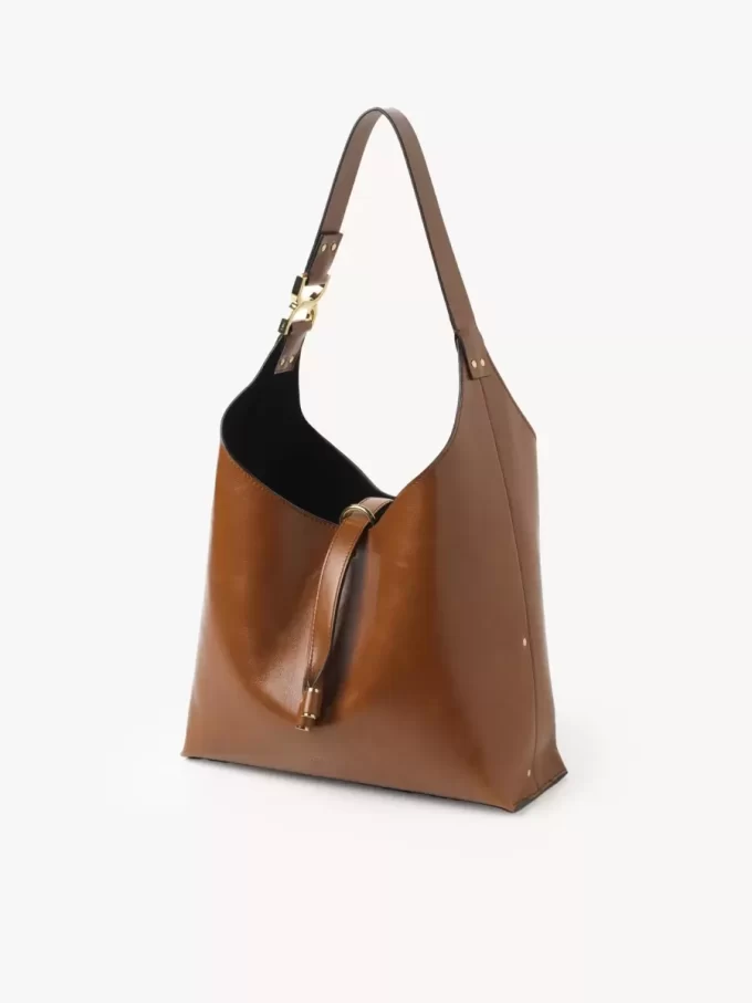 Mała torba typu hobo Marcie z błyszczącej skóry Mała torba typu hobo Marcie z błyszczącej skóry
