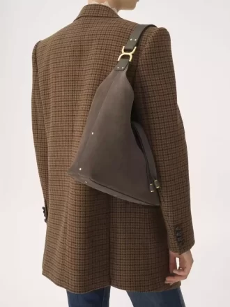 Mała torba typu hobo Marcie ze skóry zamszowej