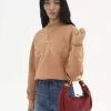 Mała torba typu hobo z bransoletką ze skóry licowej Mała torba typu hobo z bransoletką ze skóry licowej