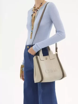 Mała torba typu tote Chloé Carry z płótna