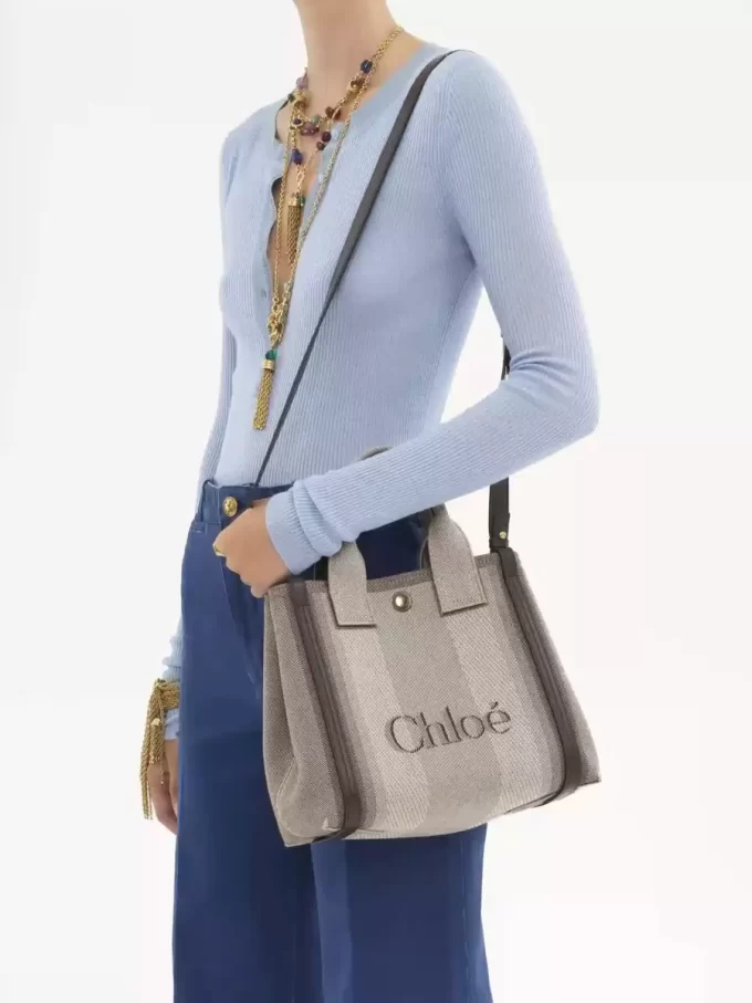 Mała torba typu tote Chloé Carry z płótna Mała torba typu tote Chloé Carry z płótna