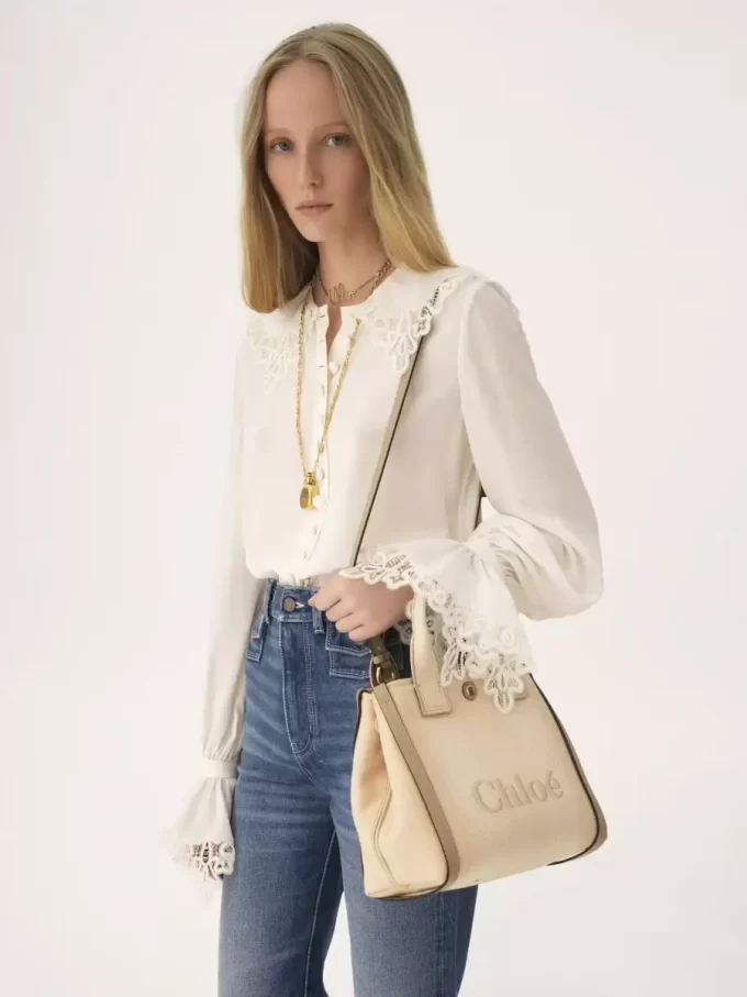 Mała torba typu tote Chloé Carry z płótna Mała torba typu tote Chloé Carry z płótna