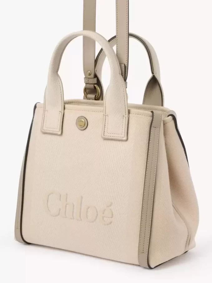 Mała torba typu tote Chloé Carry z płótna Mała torba typu tote Chloé Carry z płótna