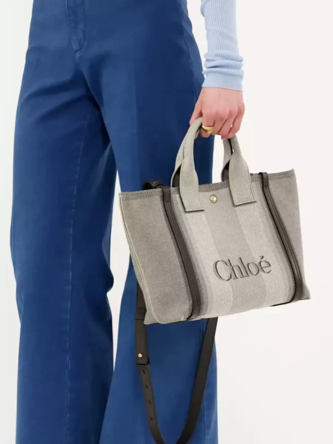 Mała torba typu tote Chloé Carry z płótna Mała torba typu tote Chloé Carry z płótna