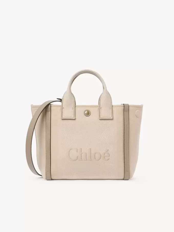 Mała torba typu tote Chloé Carry z płótna Mała torba typu tote Chloé Carry z płótna