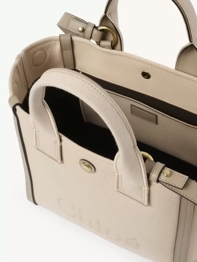 Mała torba typu tote Chloé Carry z płótna Mała torba typu tote Chloé Carry z płótna