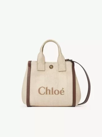 Mała torba typu tote Chloé Carry z włókien imitujących rafię