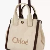 Mała torba typu tote Chloé Carry z włókien imitujących rafię Mała torba typu tote Chloé Carry z włókien imitujących rafię