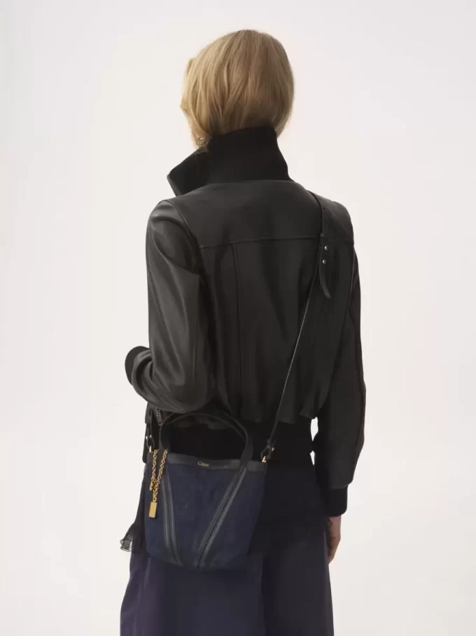 Mała torba typu tote Chloé Spin z denimu Mała torba typu tote Chloé Spin z denimu