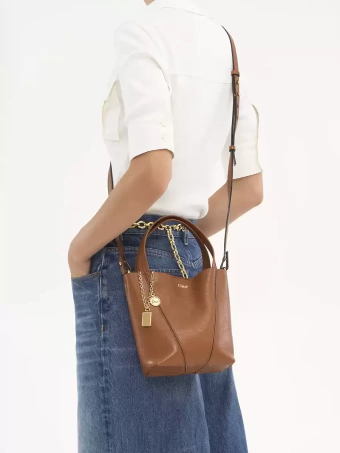 Mała torba typu tote Chloé Spin ze skóry licowej Mała torba typu tote Chloé Spin ze skóry licowej