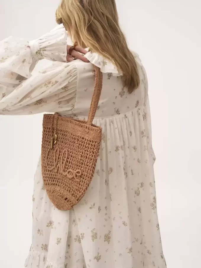 Mała torba typu tote Summer Banana z rafii Mała torba typu tote Summer Banana z rafii