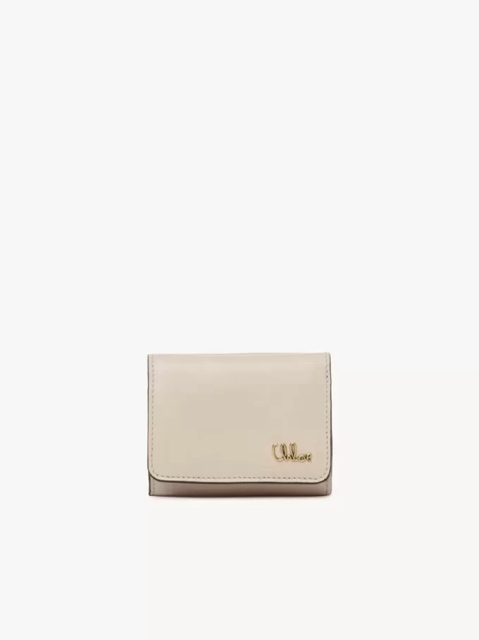 Mini Chloé Iconic tri-fold z błyszczącej skóry
