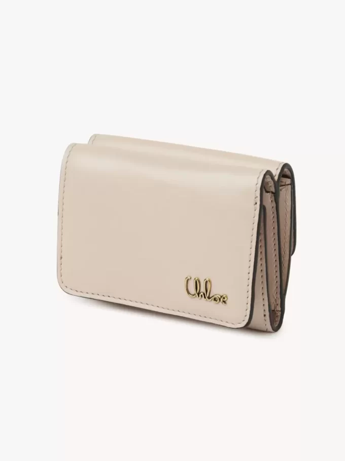 Mini Chloé Iconic tri-fold z błyszczącej skóry