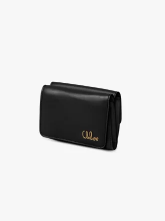 Mini Chloé Iconic tri-fold z błyszczącej skóry