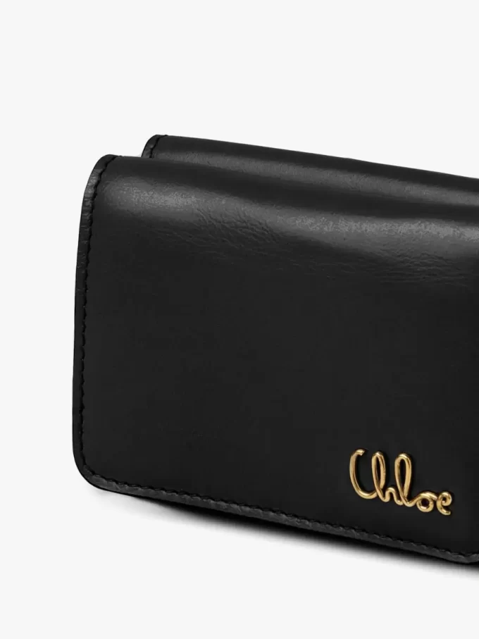 Mini Chloé Iconic tri-fold z błyszczącej skóry