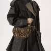 Mini torebka typu hobo z bransoletką z owczej skóry w panterkę Mini torebka typu hobo z bransoletką z owczej skóry w panterkę