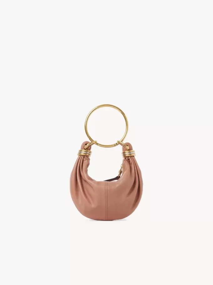 Mini torebka typu hobo z bransoletką ze skóry licowej Mini torebka typu hobo z bransoletką ze skóry licowej