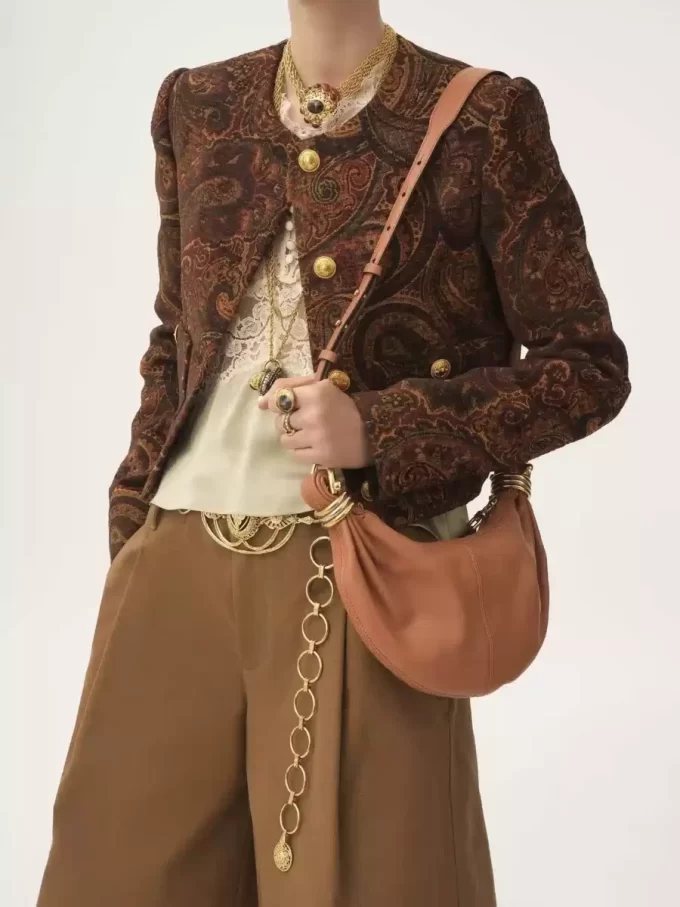 Mini torebka typu hobo z bransoletką ze skóry licowej Mini torebka typu hobo z bransoletką ze skóry licowej
