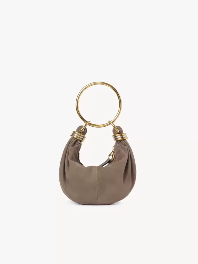 Mini torebka typu hobo z bransoletką ze skóry zamszowej Mini torebka typu hobo z bransoletką ze skóry zamszowej